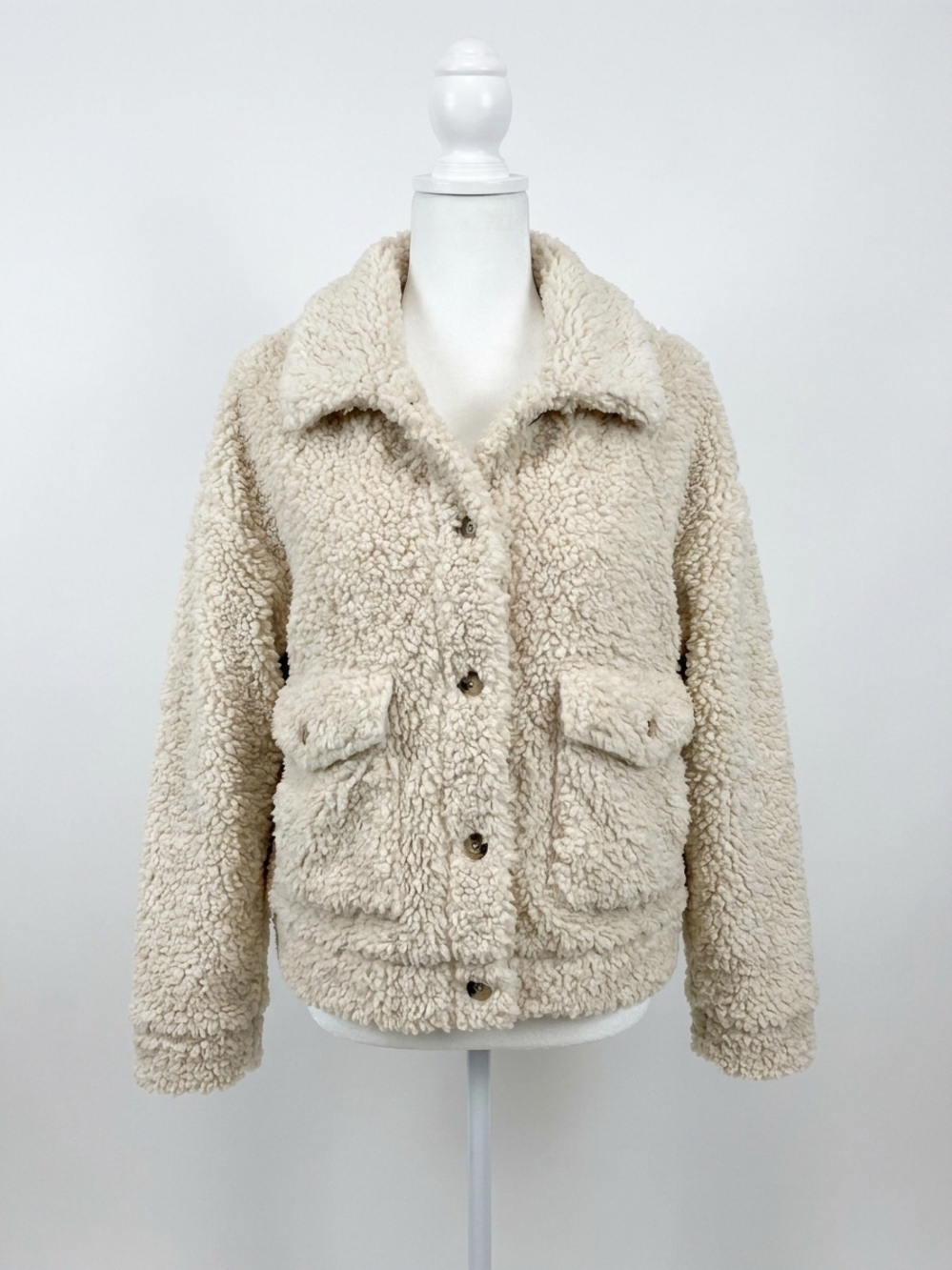 NEW SALTWATER LUXE sherpa button up jacket in natural